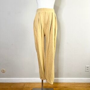 Free People Beach Yellow Pleated High Rise Culver City Cotton Jogger Pants XS